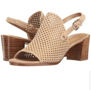 Stuart Weitzman Open Toe Block Heel Sandal